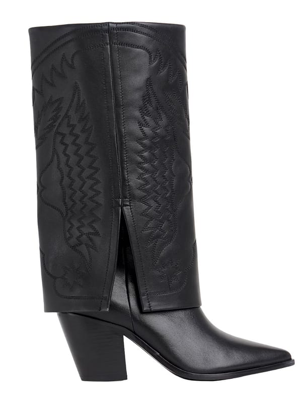 Embroidered Cuff Western Boots