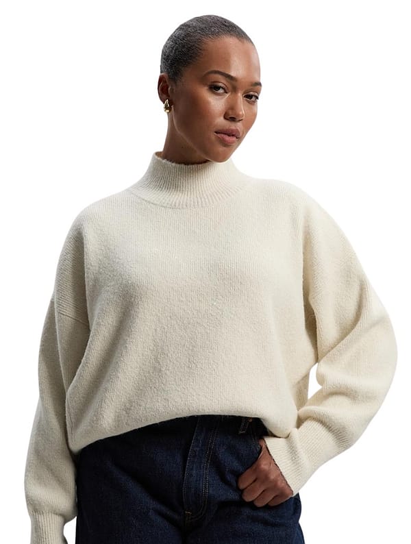 Wool Blend Cosy Funnel Neck Jumper