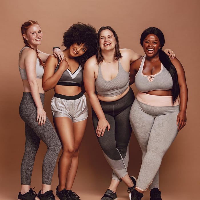 Four Different Size Models in Leisurewear